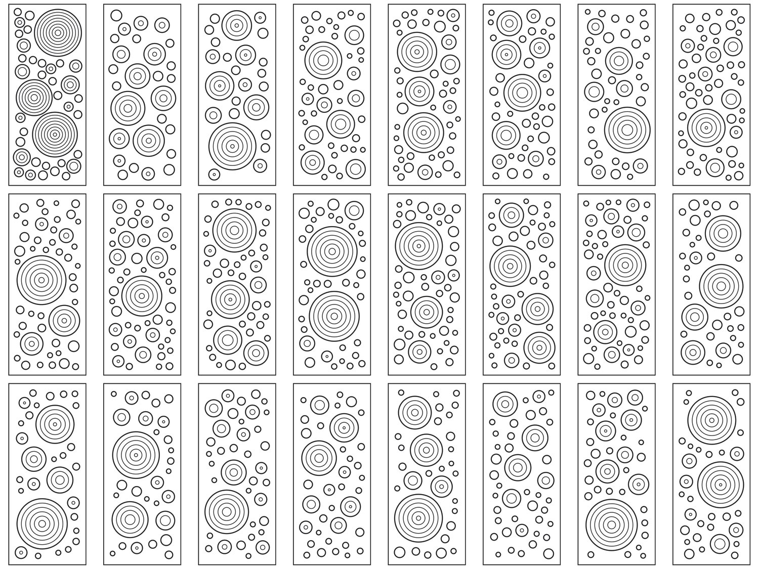 Circle Nested Packed Doors - Simple, Compact | 25 Door Design | SVG + DXF preview 2