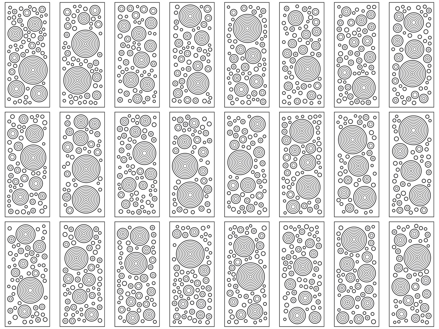 Circle Nested Packed Doors - Densed, Compact | 25 Door Design | SVG + DXF preview 2