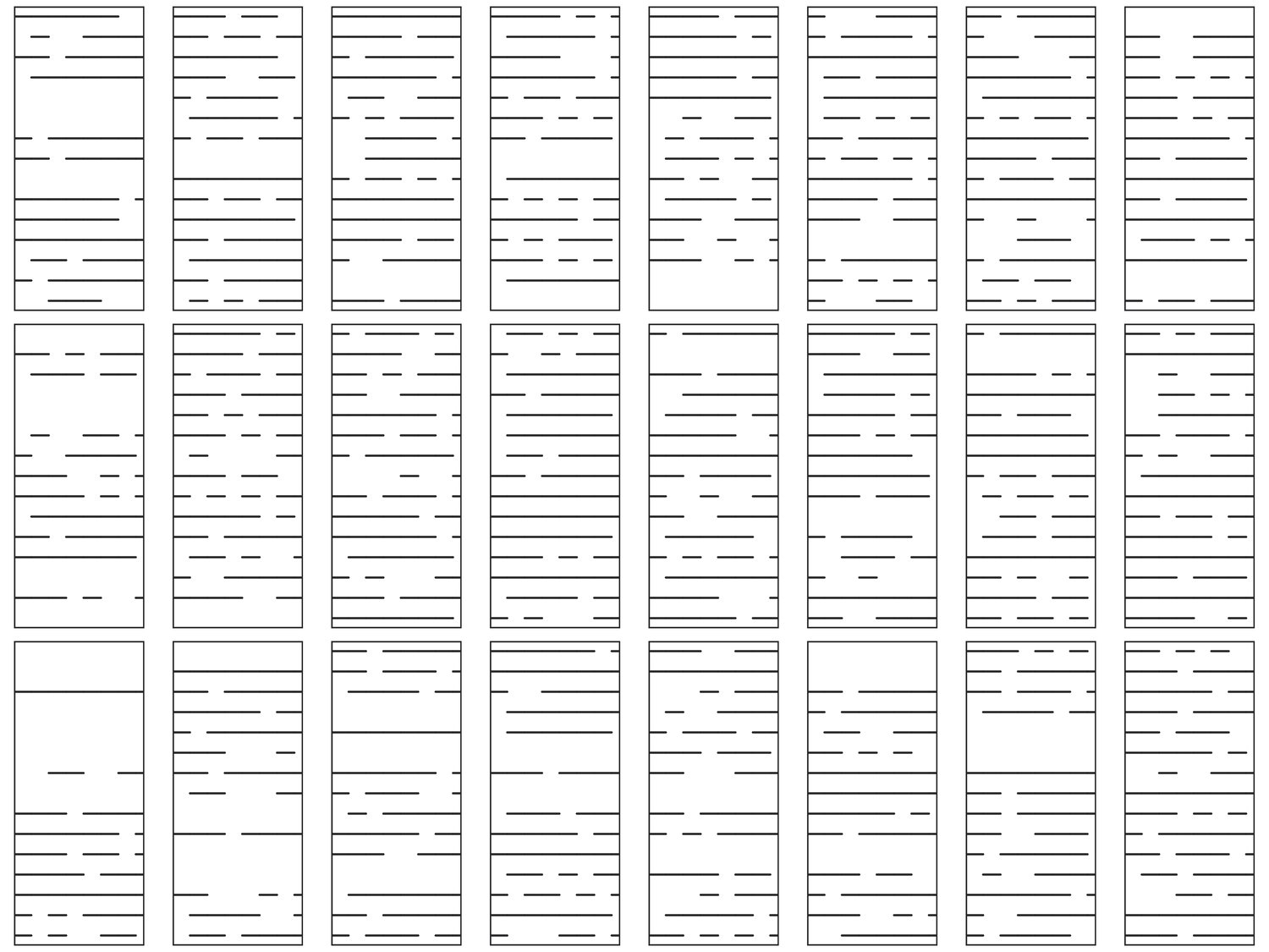 Parametric Horizontal Lines - Simple, Borderless | 25 Door Design | SVG + DXF preview 2