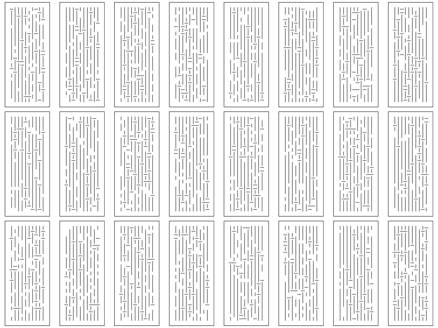Truchet Ortho Maze Doors - Densed | 25 Door Design | SVG + DXF preview 2