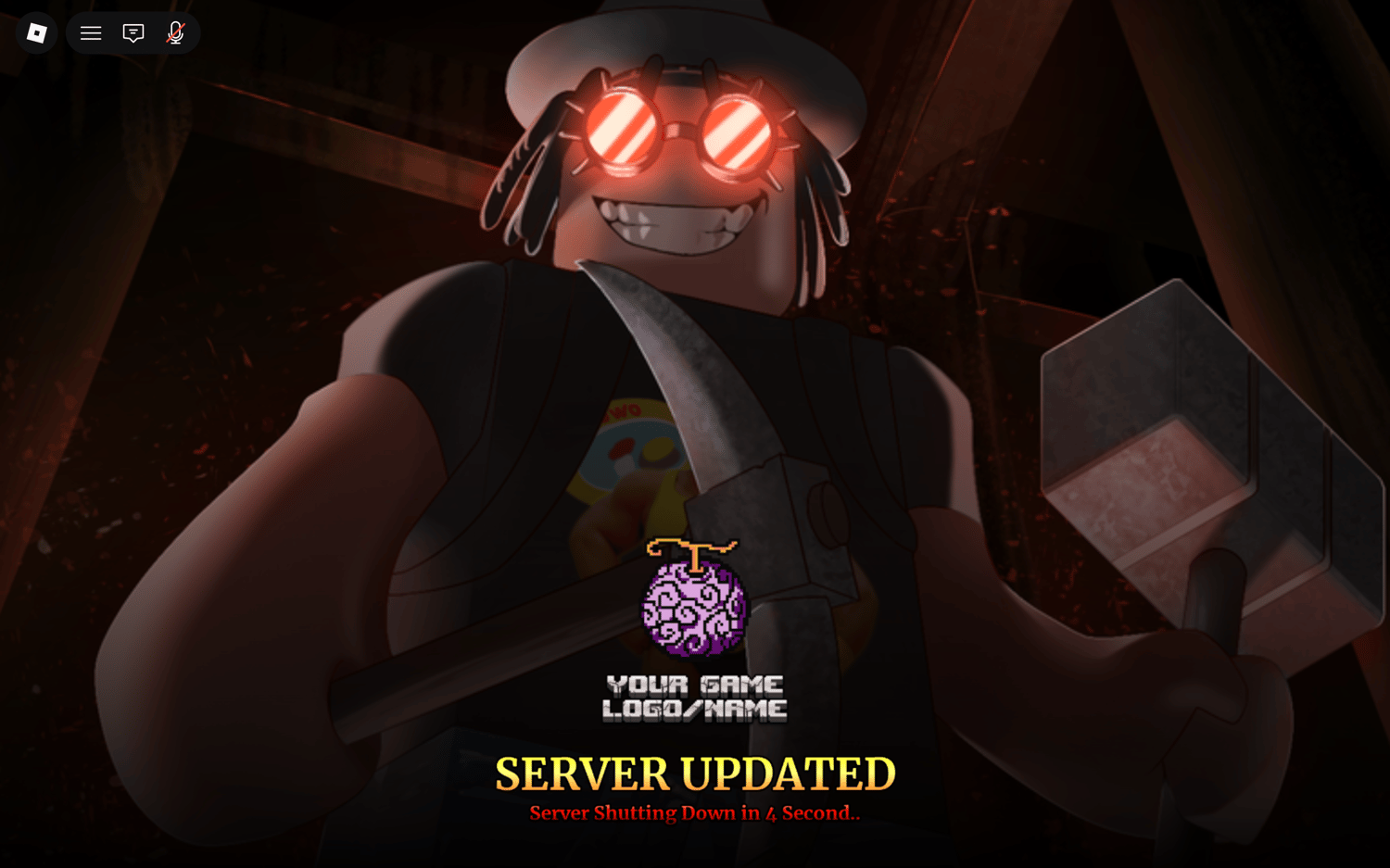 Roblox shutdown countdown overlay