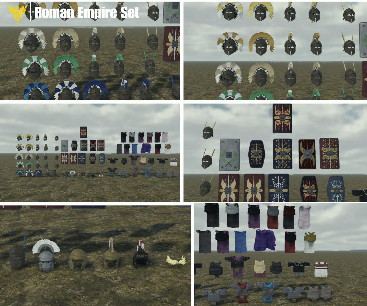 Roman legionary helmet collection