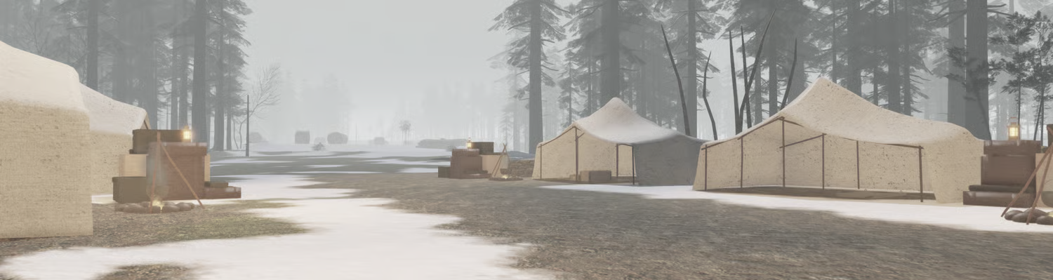 Military tents in snow