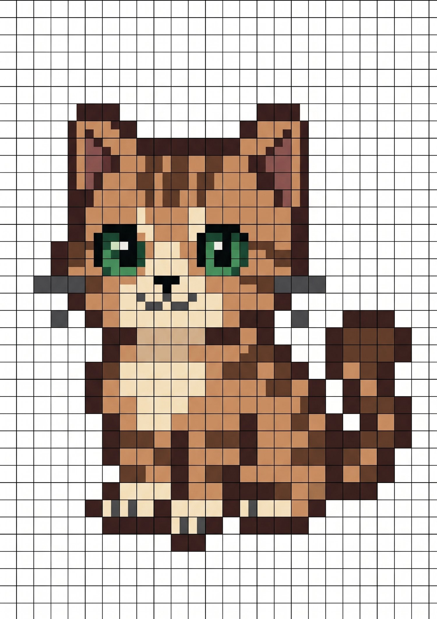 Cute Cat Pixel art drawing