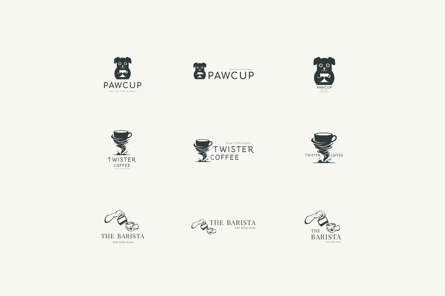 Bakery and coffee shop vector logo designs set