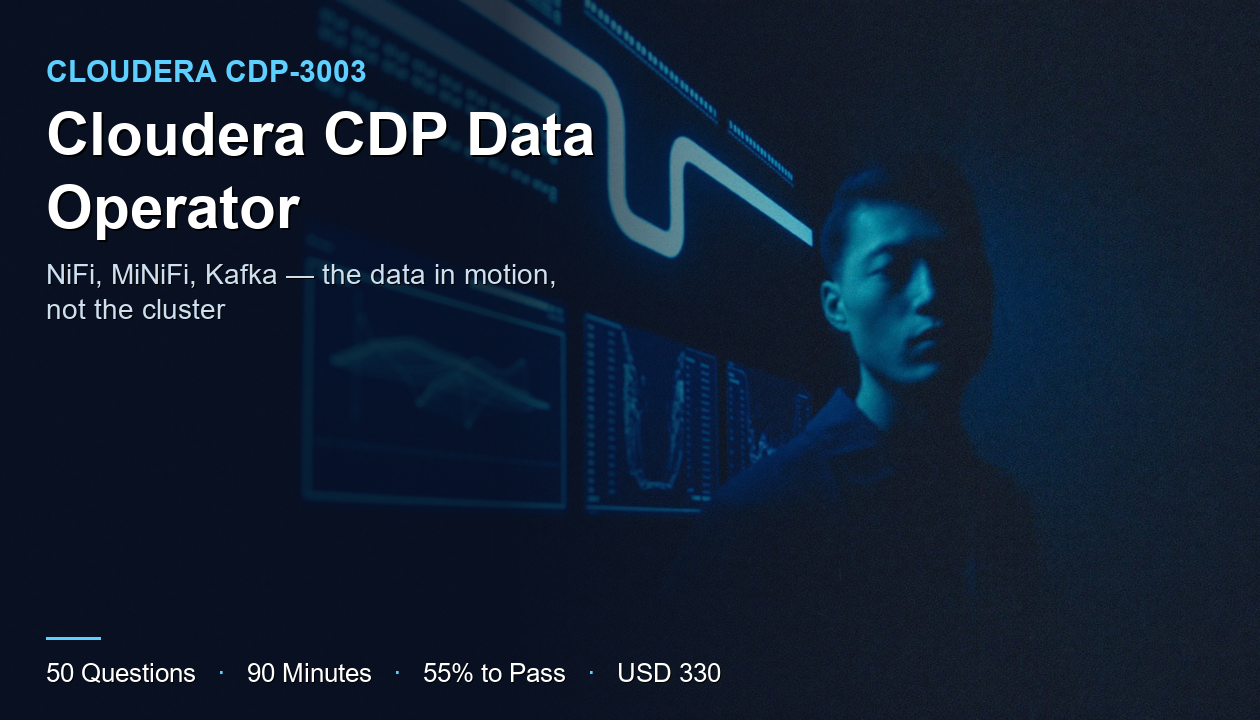 Cloudera CDP-3003 CDP Data Operator certification exam: 50 questions, 90 minutes, 55% to pass