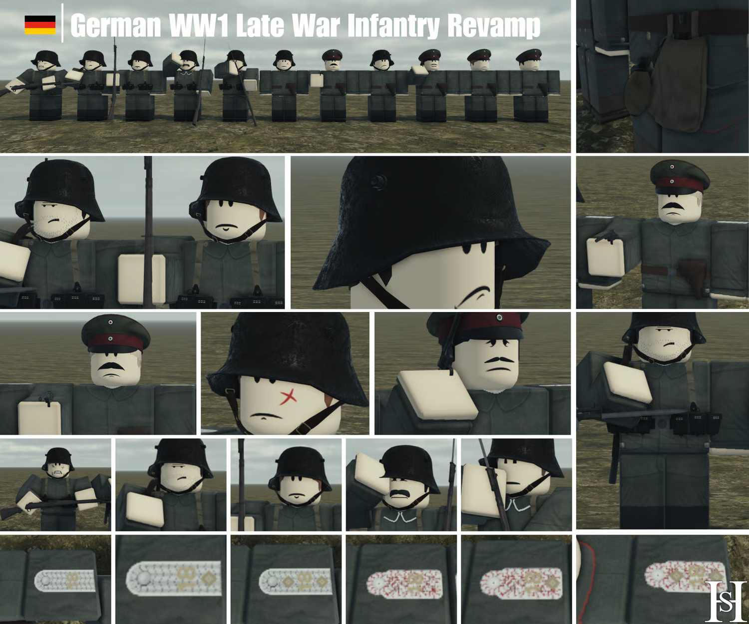 Late-war German infantry lineup