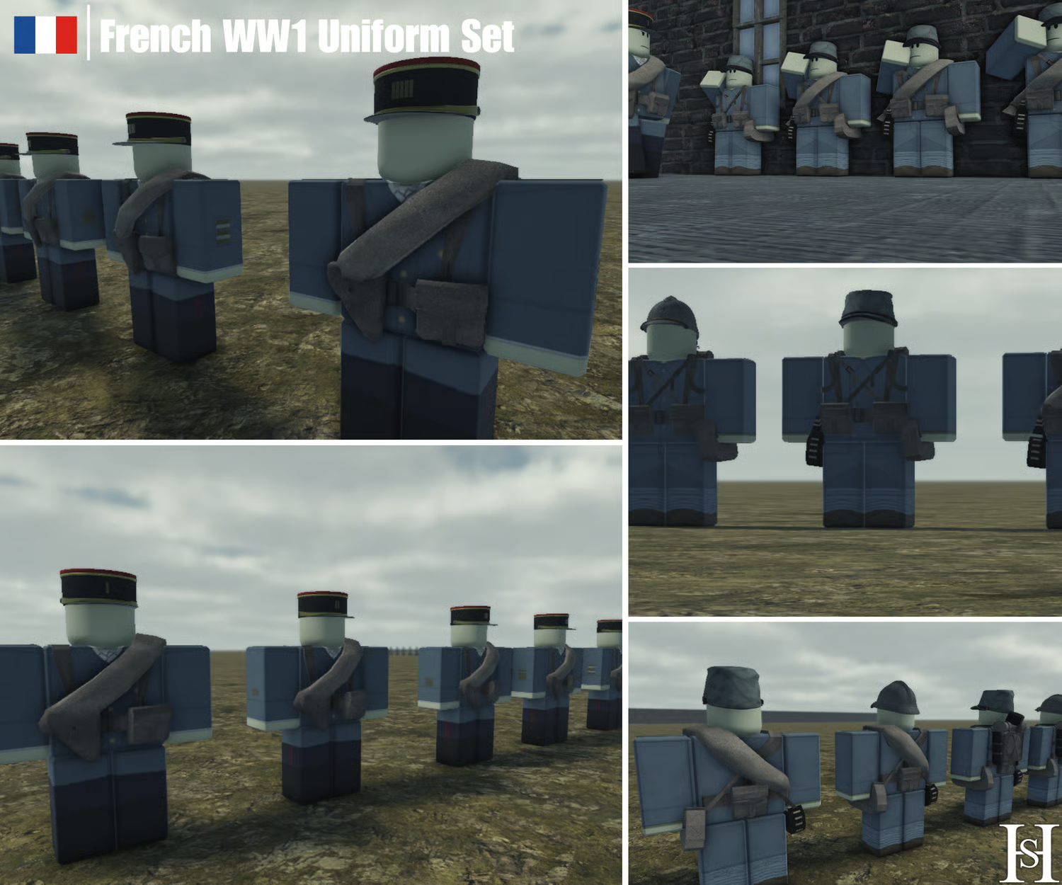 French WWI infantry lineup
