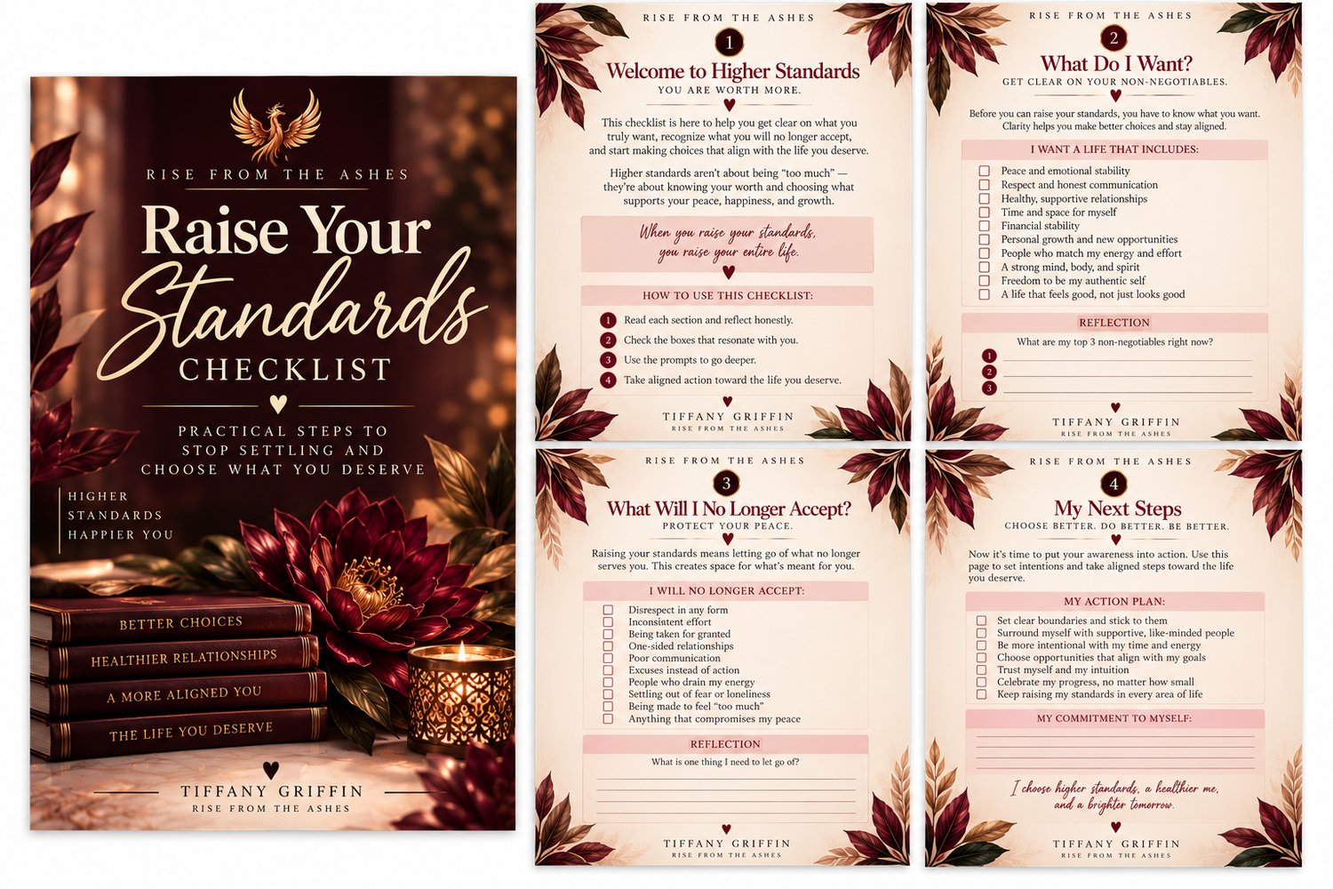 Raise Your Standards Checklist for self-respect, healthy boundaries, relationships, and personal growth