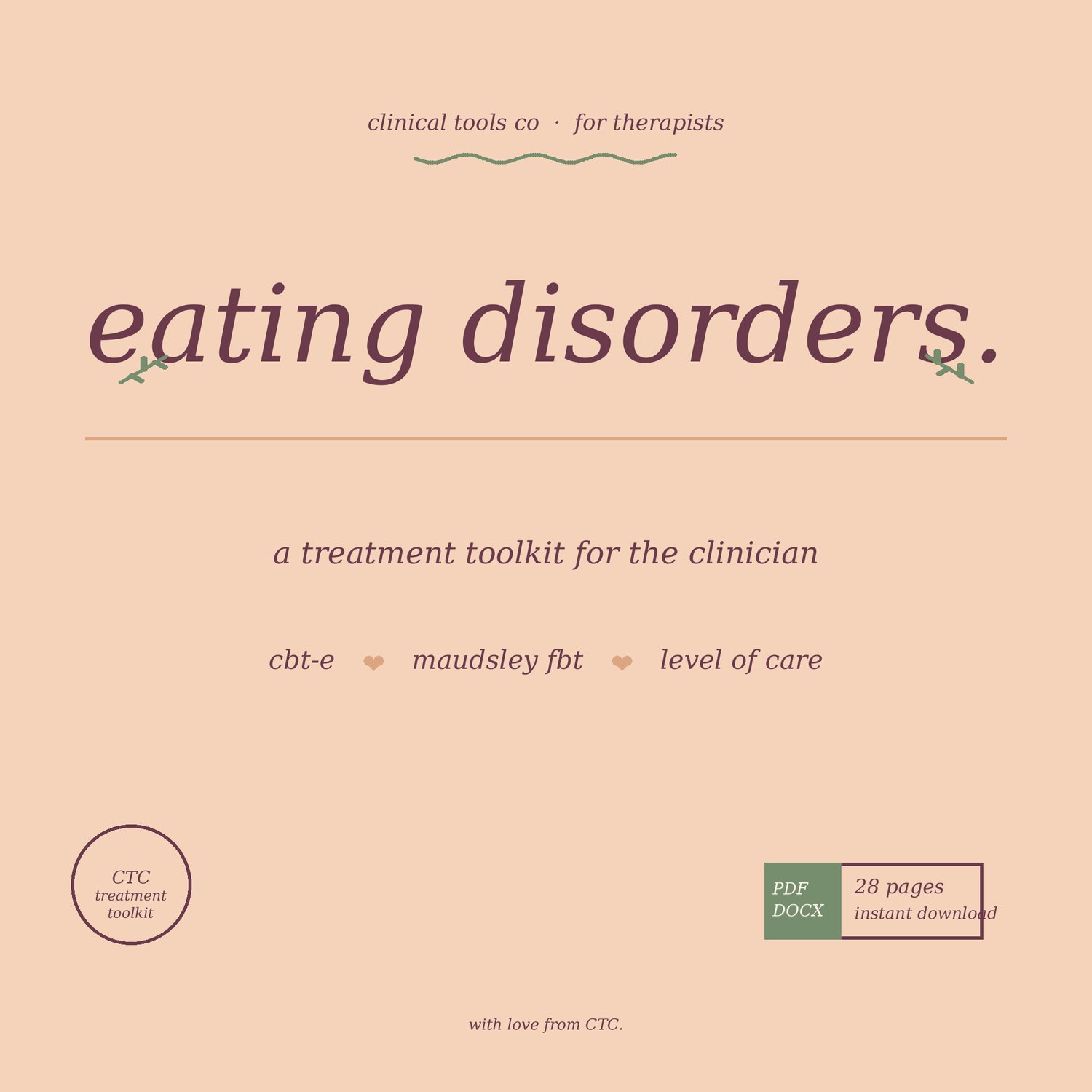 Cover of Eating Disorders Treatment Toolkit, CBT-E and FBT Protocols
