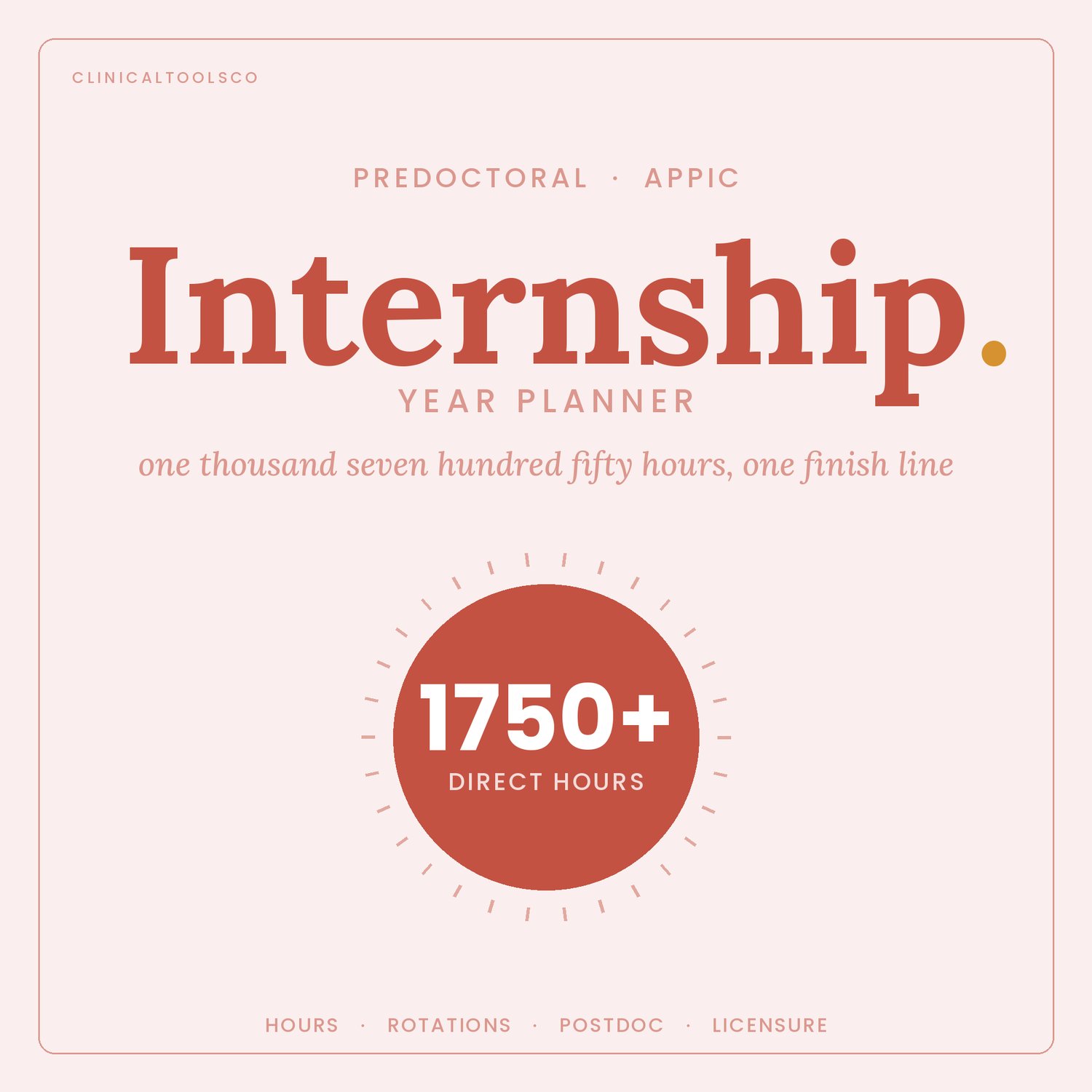 Cover of APPIC Internship Year Planner, Hours, Postdoc and Licensure