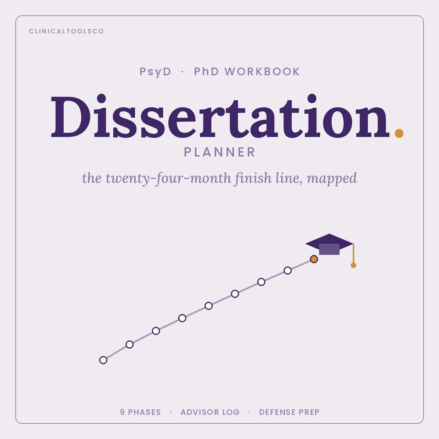 Cover of Psychology Dissertation Planner, 24 Month Timeline and Defense