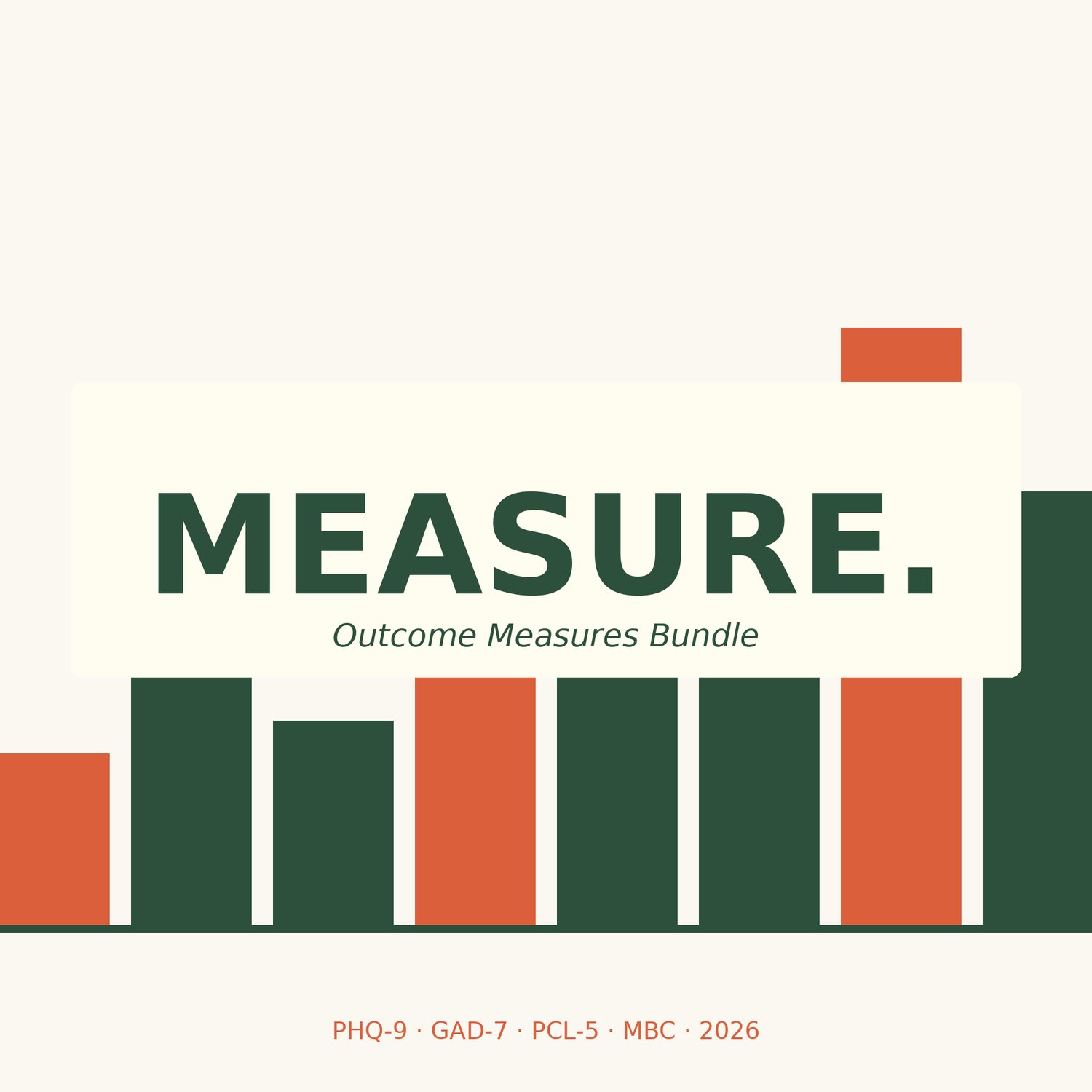 Cover of Outcome Measures Scoring Bundle, PHQ-9, GAD-7 and PCL-5