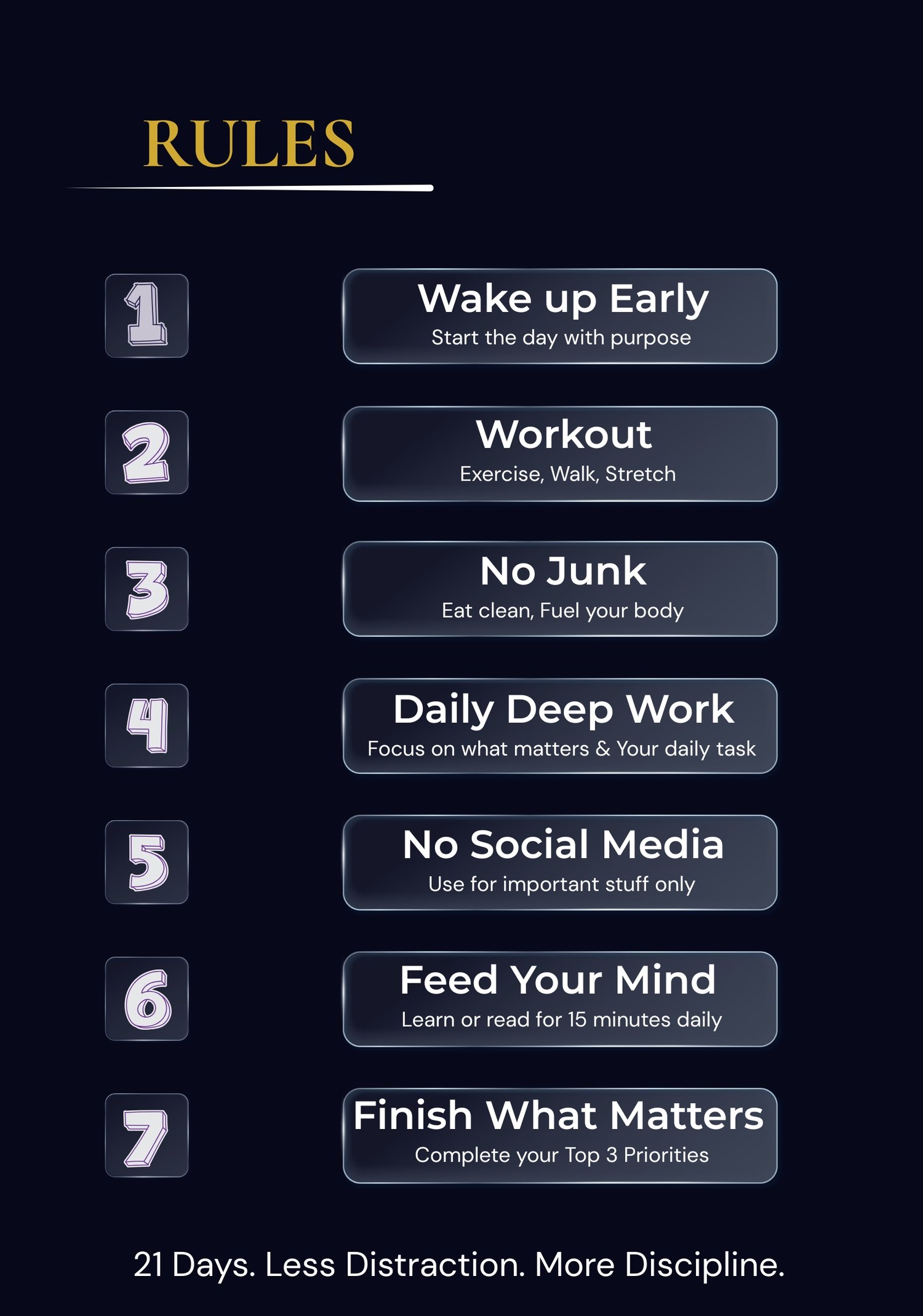 21-Day Monk Mode Challenge Rules page