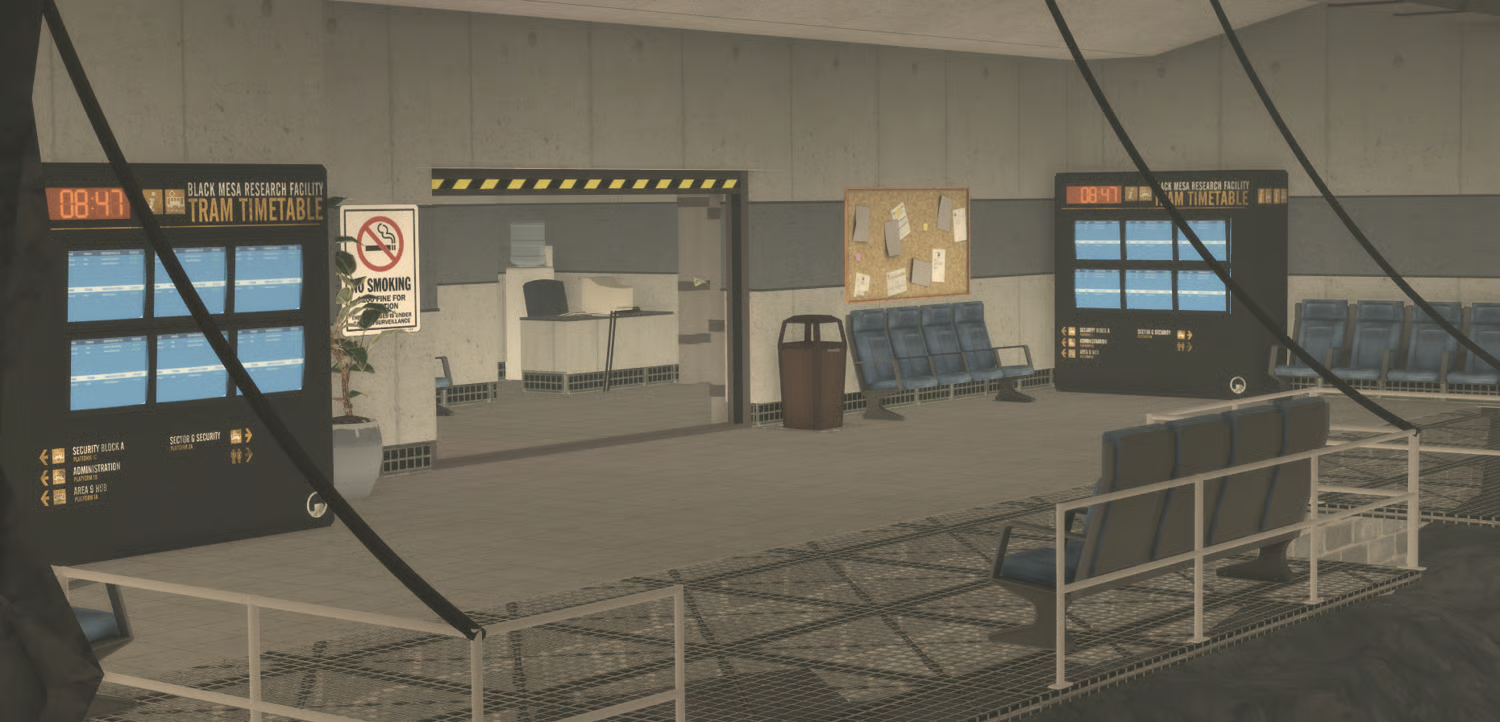 Furnished facility interior areas