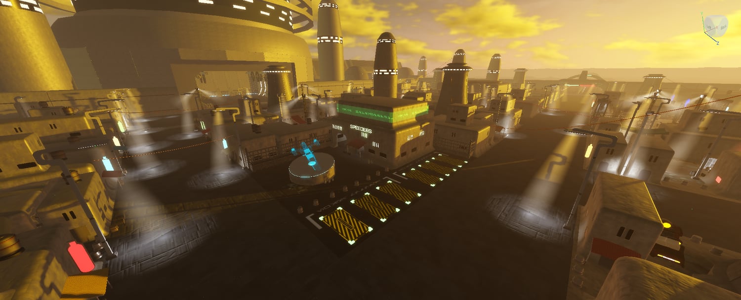 Futuristic alien desert city