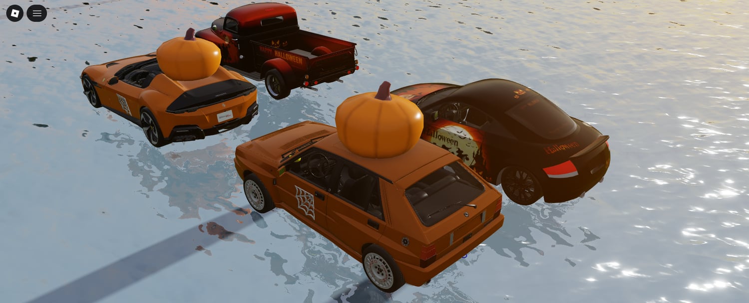 Four Halloween Roblox cars