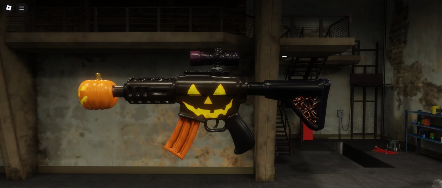 Blue decorated sniper rifle