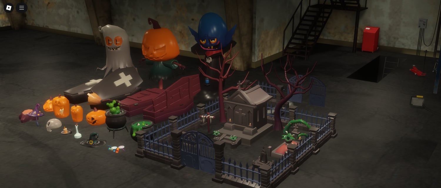 Low poly Halloween graveyard