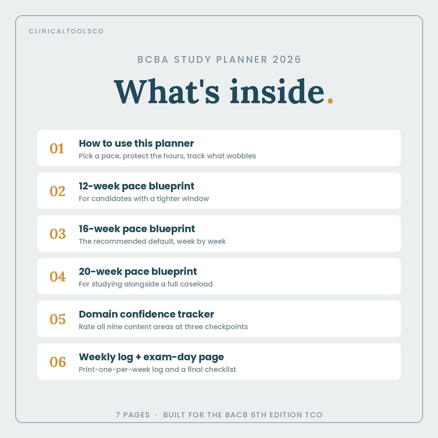BCBA Study Planner 2026, preview image 2 of 9