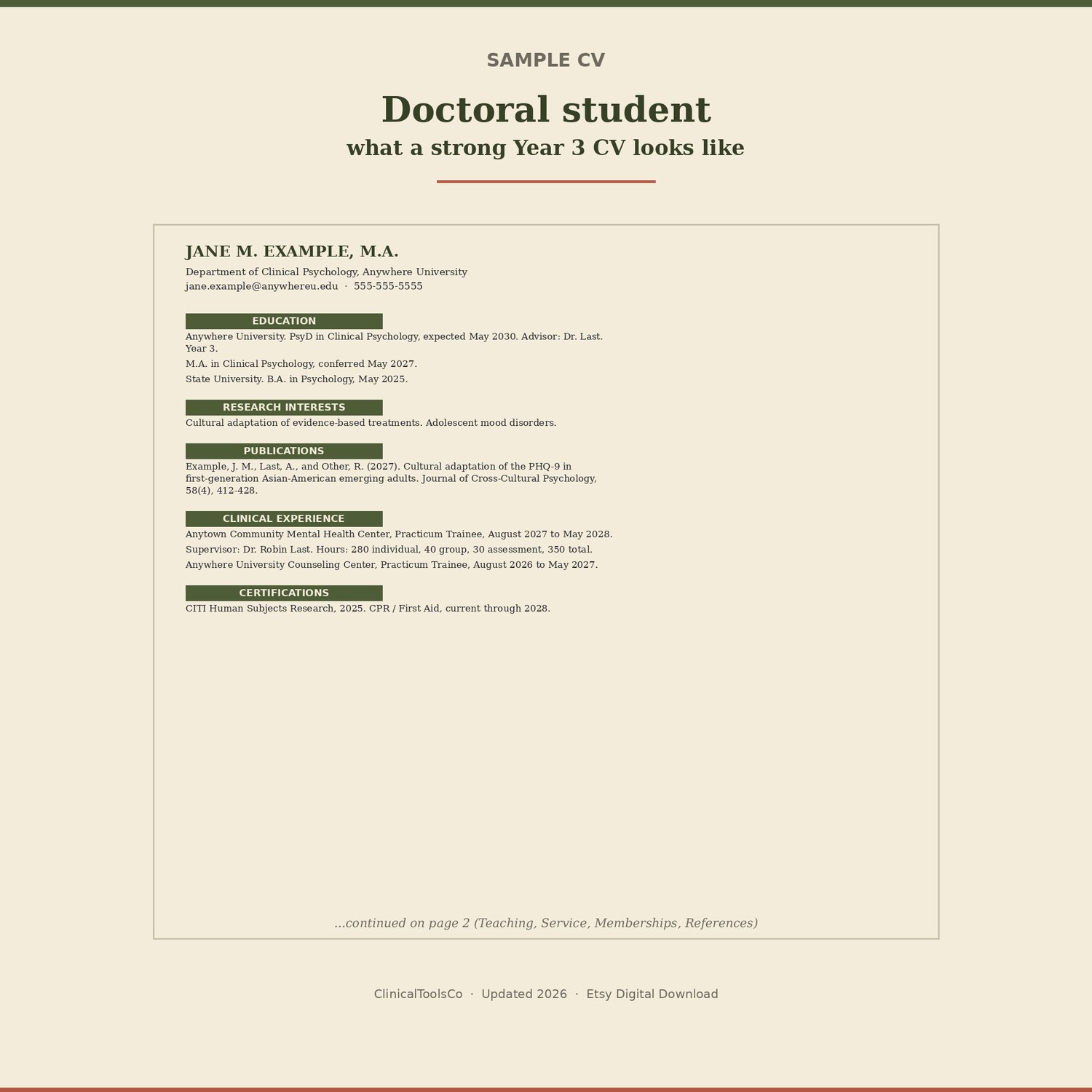 Psychology CV Templates, preview image 5 of 9
