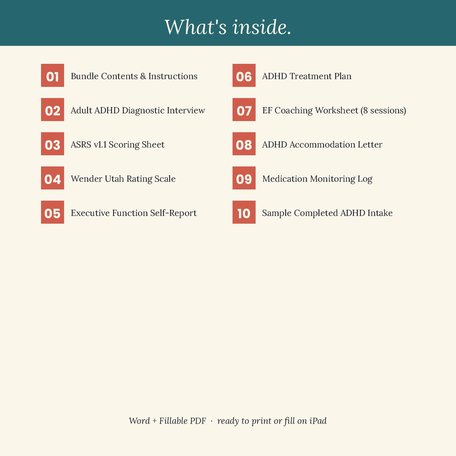 Adult ADHD Assessment and Treatment Bundle, preview image 2 of 9