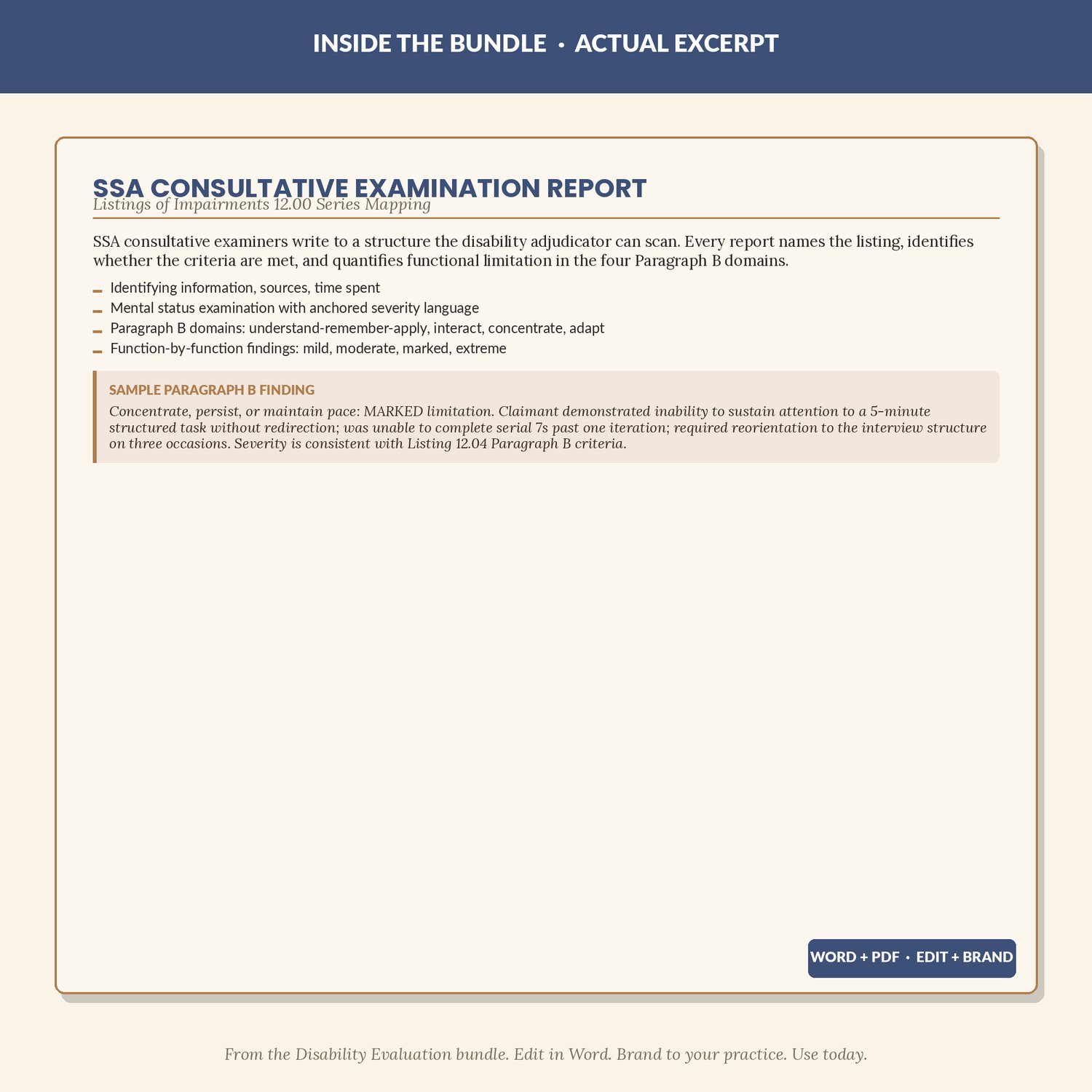 Disability Evaluation Reports, preview image 4 of 9