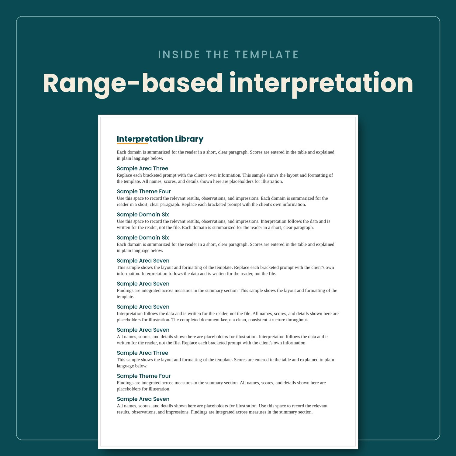 Neuropsychological Report Template, preview image 8 of 9