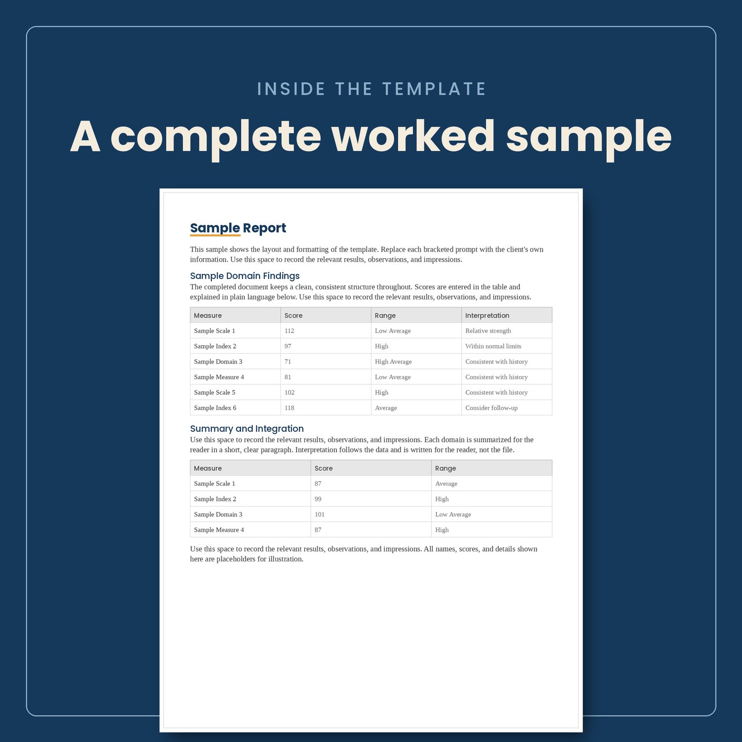 Personality Assessment Report Template, preview image 6 of 9