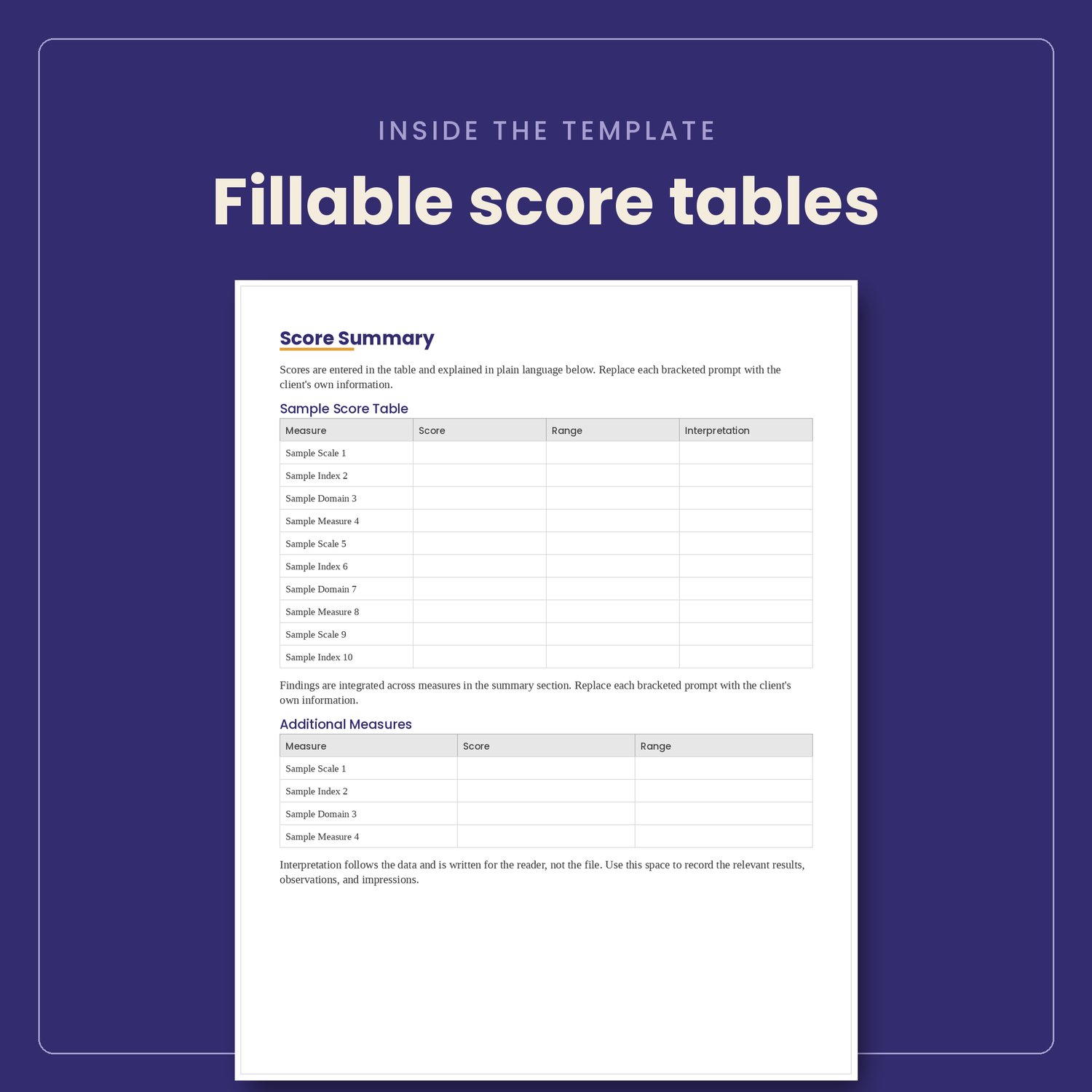 Psychoeducational Evaluation Report Template, preview image 4 of 9