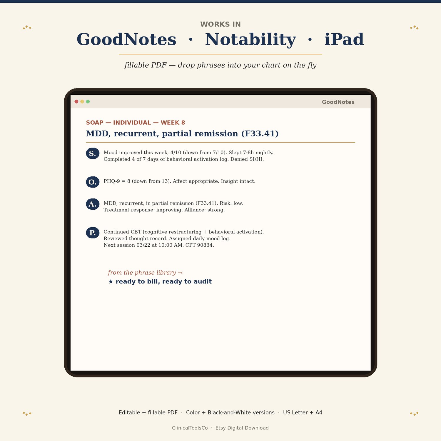 Therapy Progress Notes Bundle, preview image 7 of 9