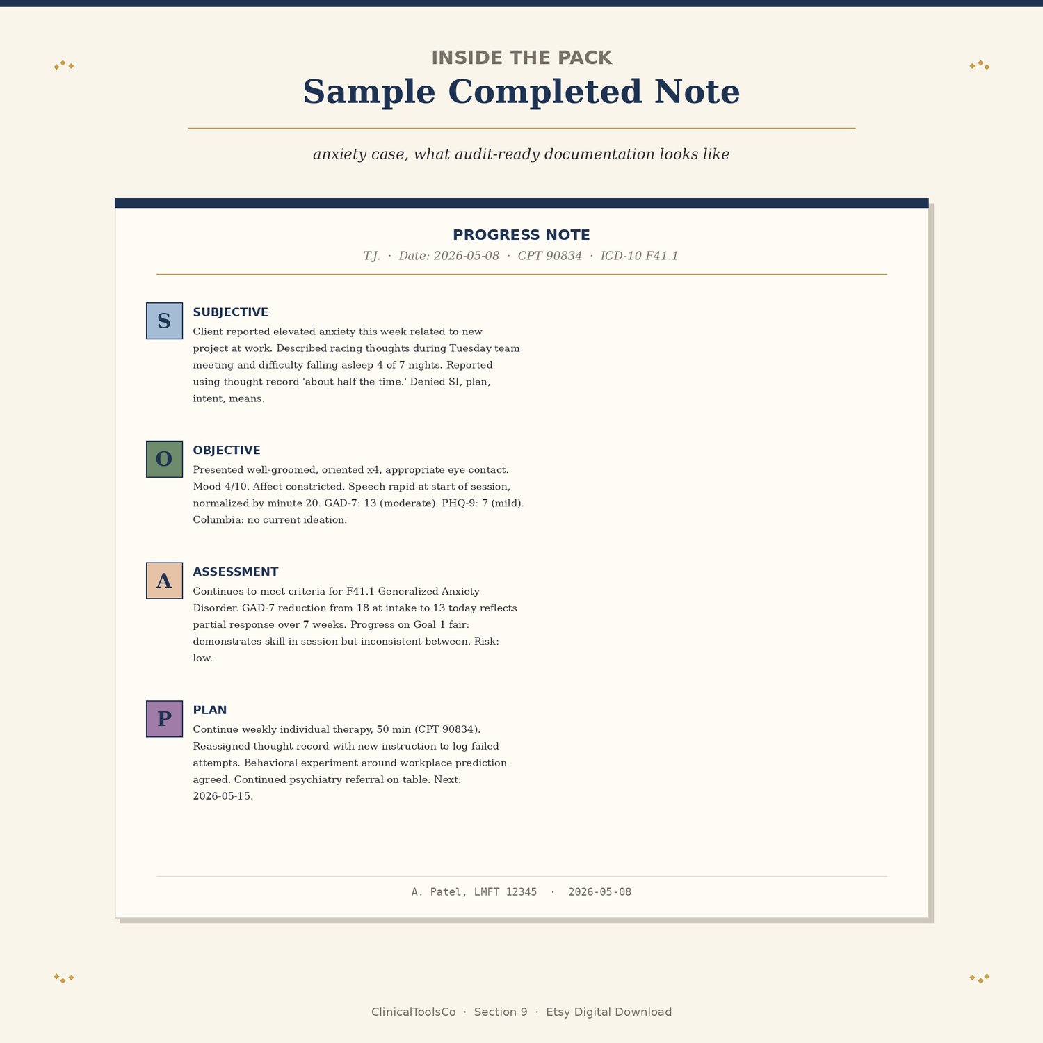 SOAP Notes Template for Therapists, preview image 7 of 9