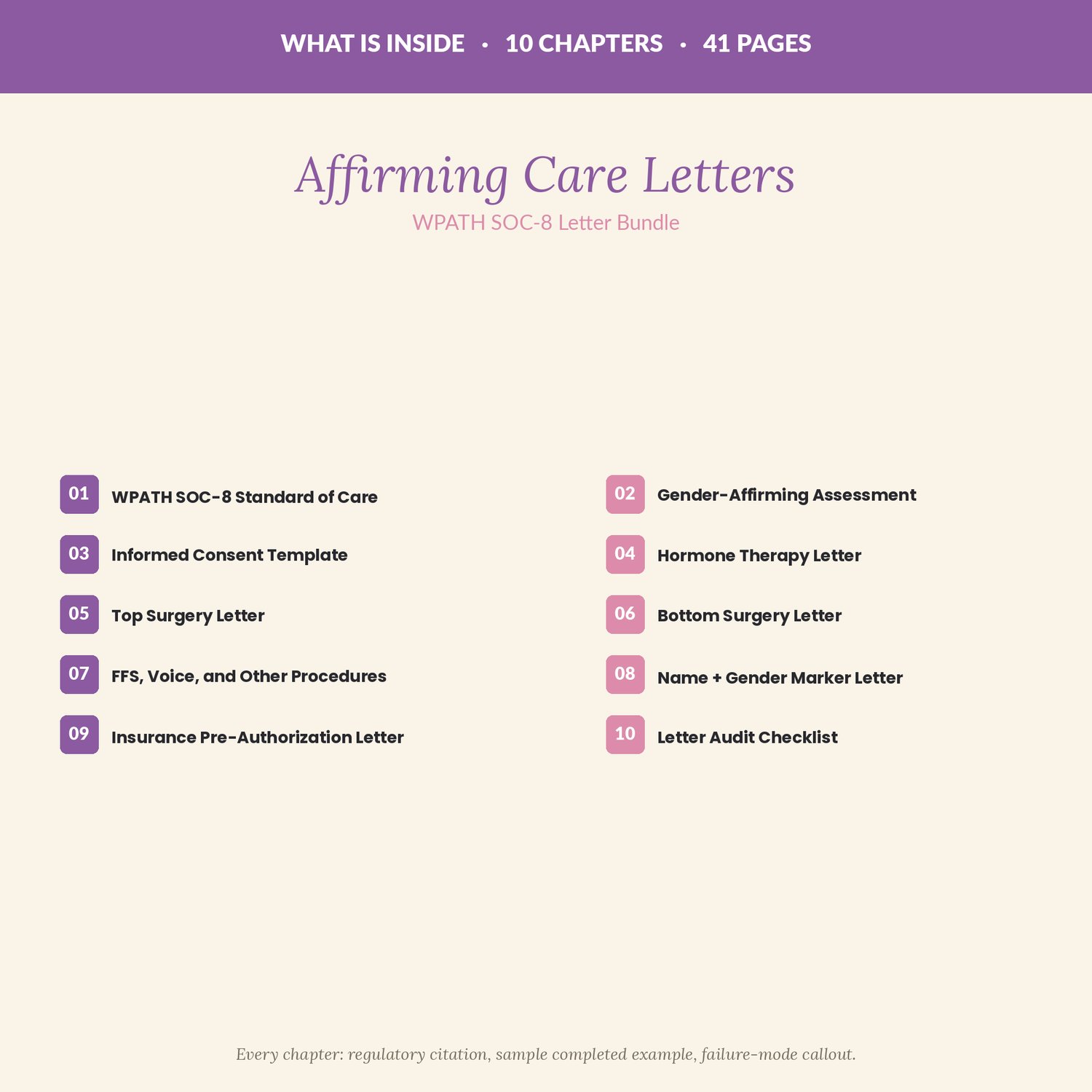 Gender Affirming Care Letter Kit, preview image 2 of 9