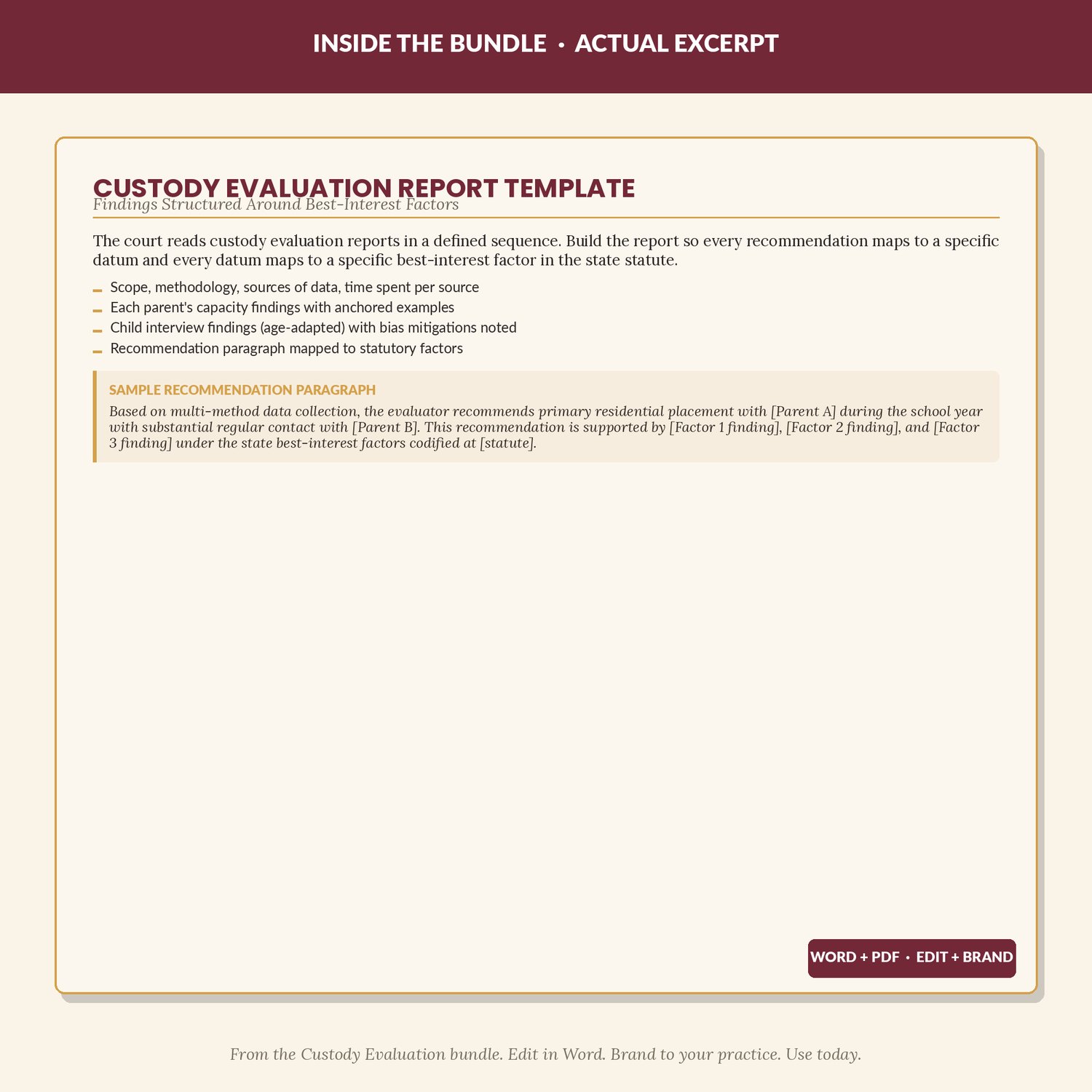 Child Custody Evaluation Bundle, preview image 4 of 9