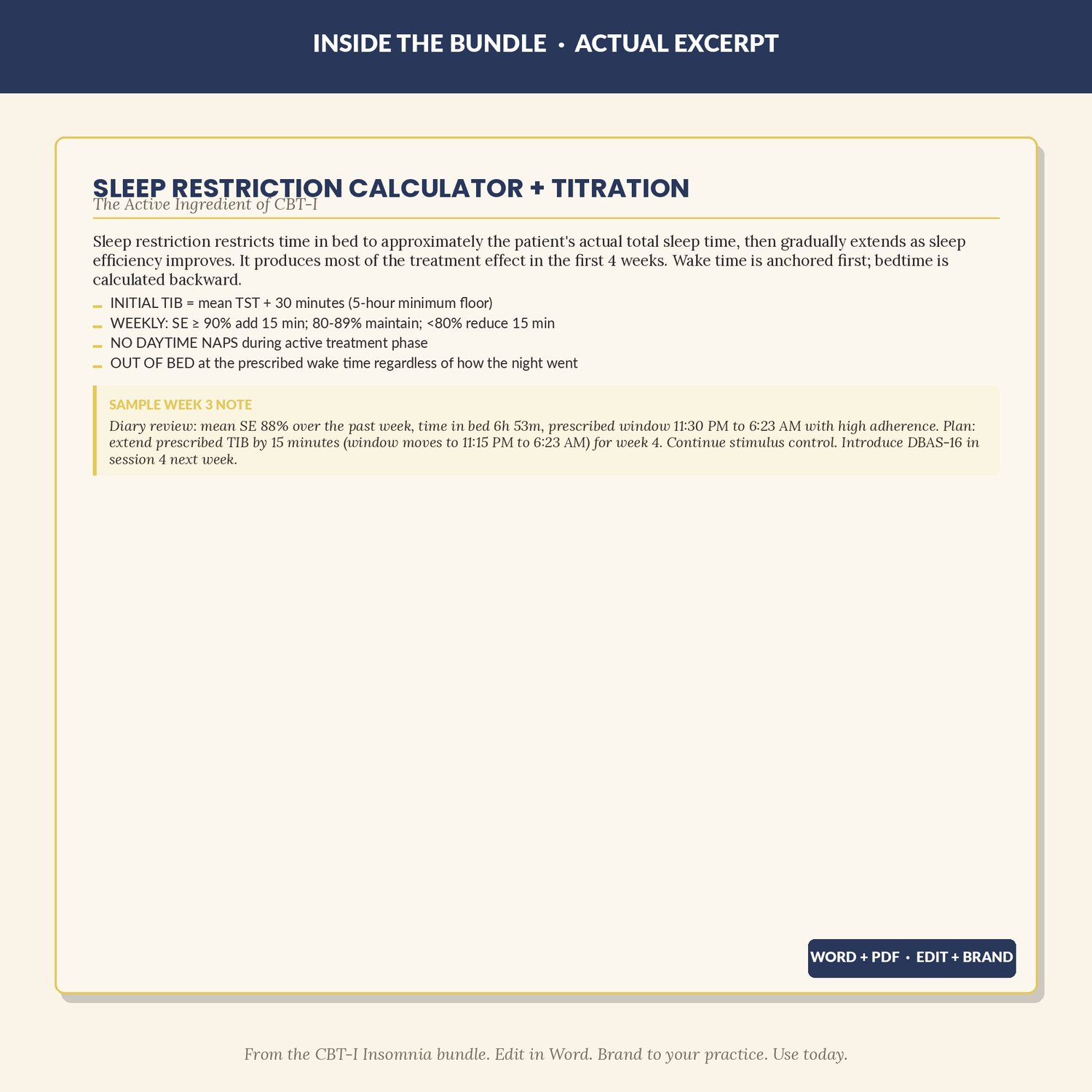 CBT-I Insomnia Protocol, preview image 4 of 9