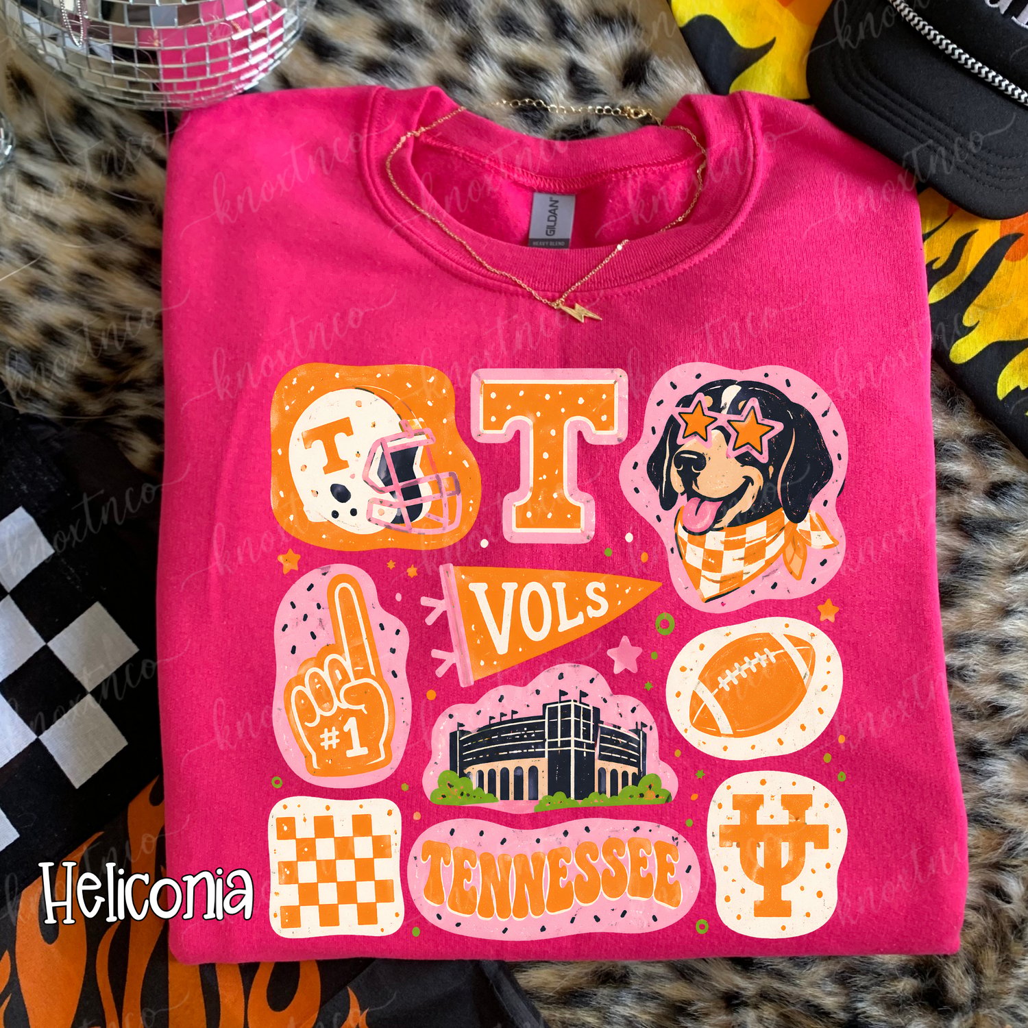 Tennessee Vols Football Collage UT Pink Smokey Sweatshirt