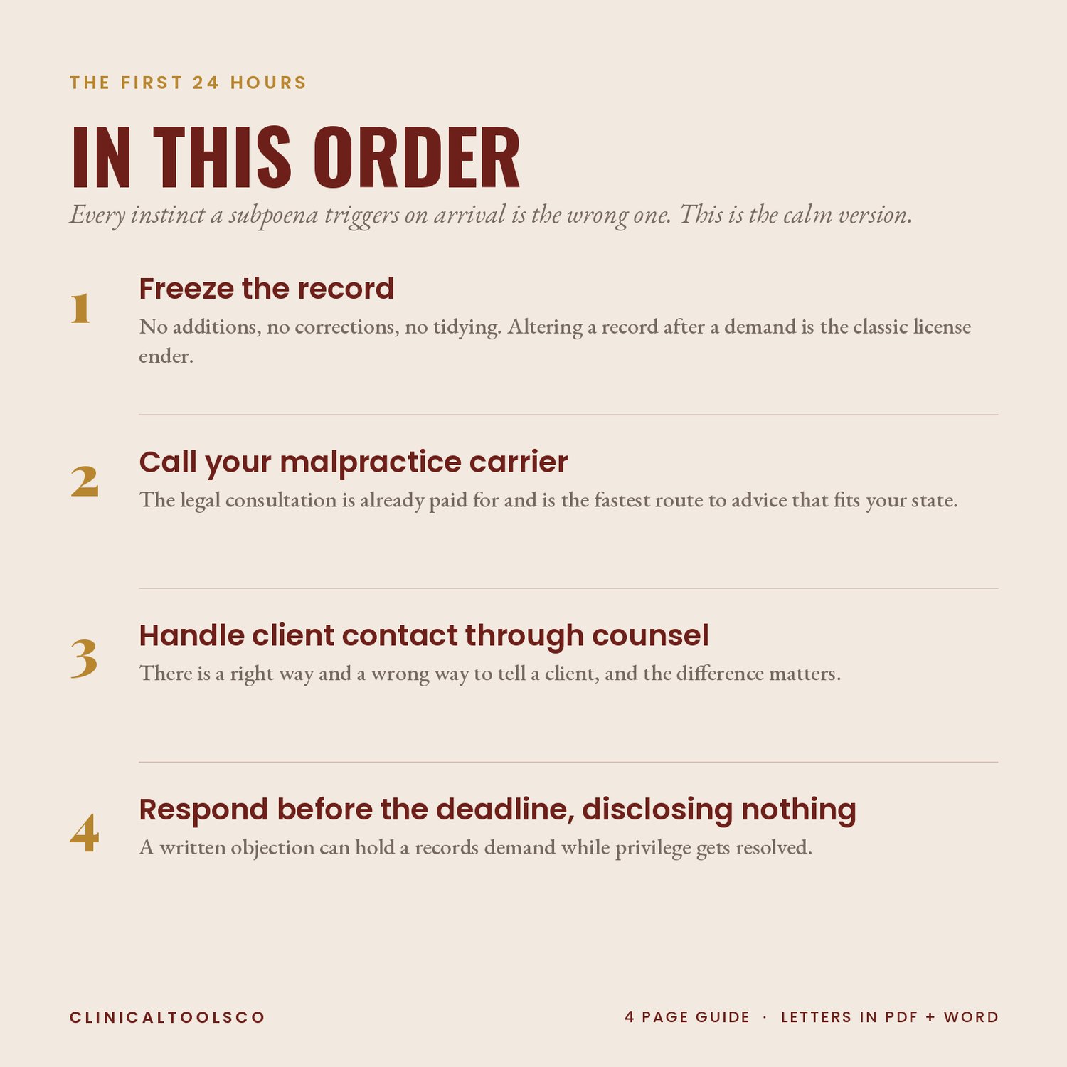 Subpoena Response Kit for Therapists, preview image 2 of 9