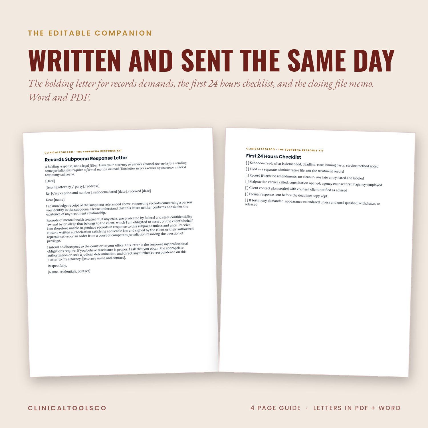 Subpoena Response Kit for Therapists, preview image 6 of 9