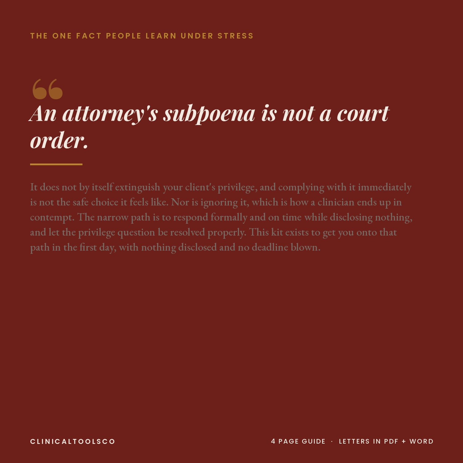 Subpoena Response Kit for Therapists, preview image 7 of 9