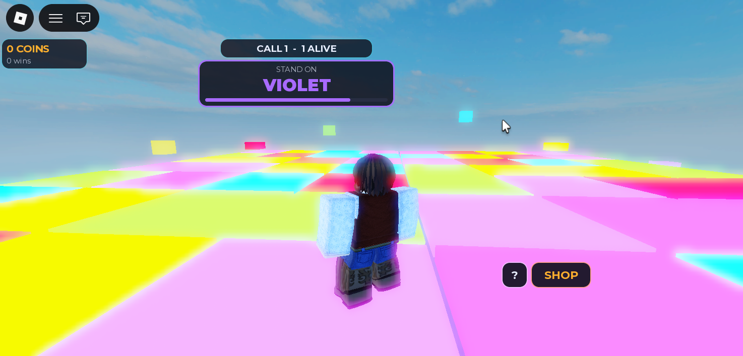 Neon tile survival game arena