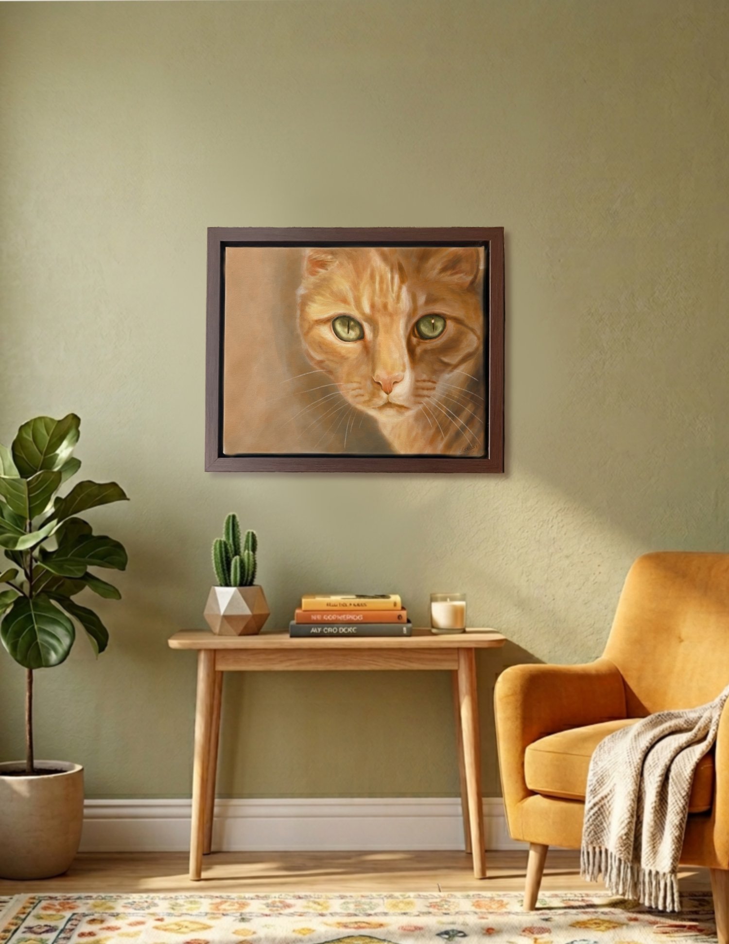 Orange cat painting fine art