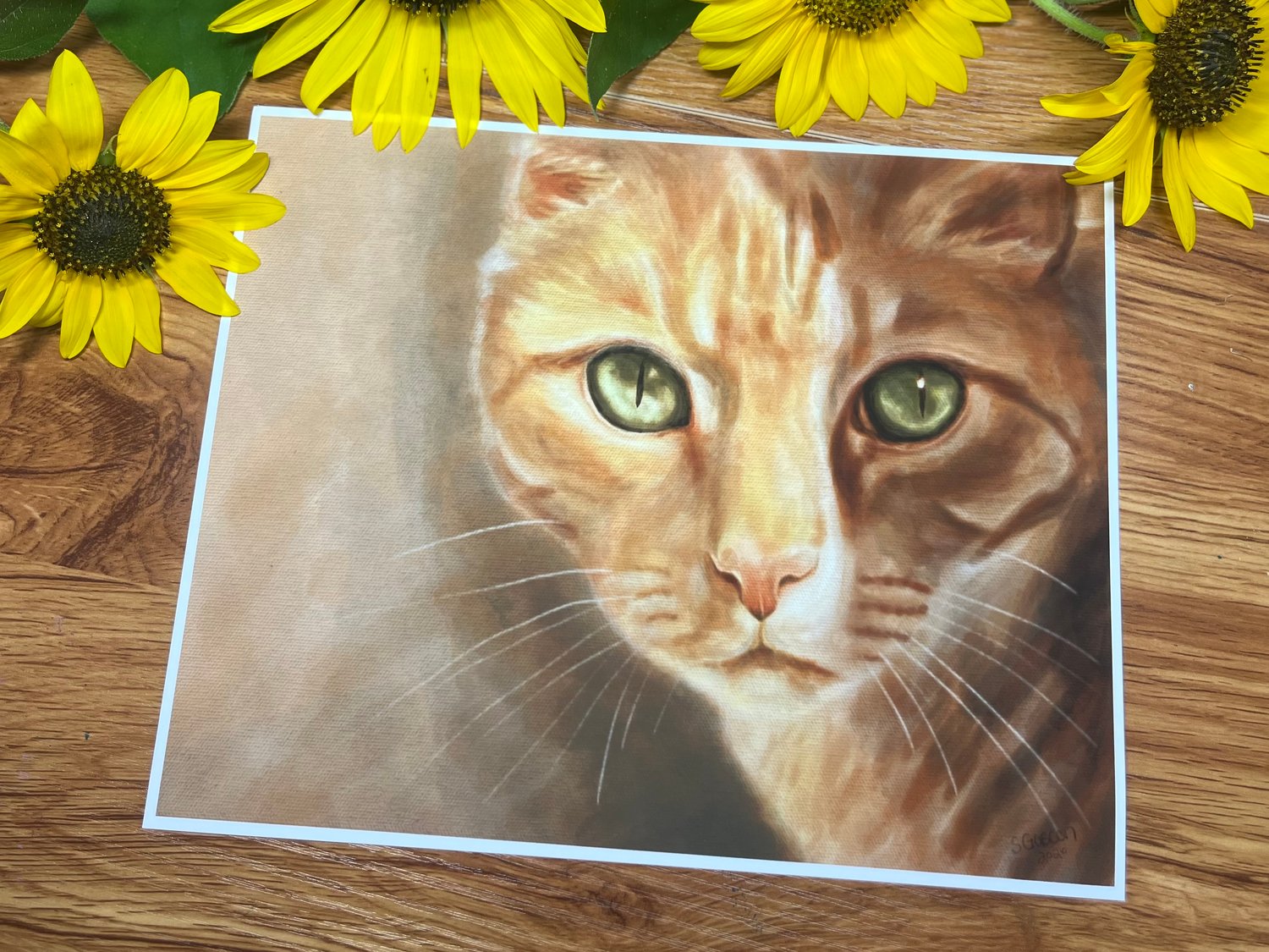 Orange cat painting print