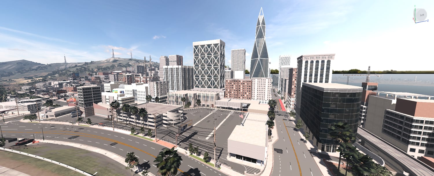 Detailed American city racing environment
