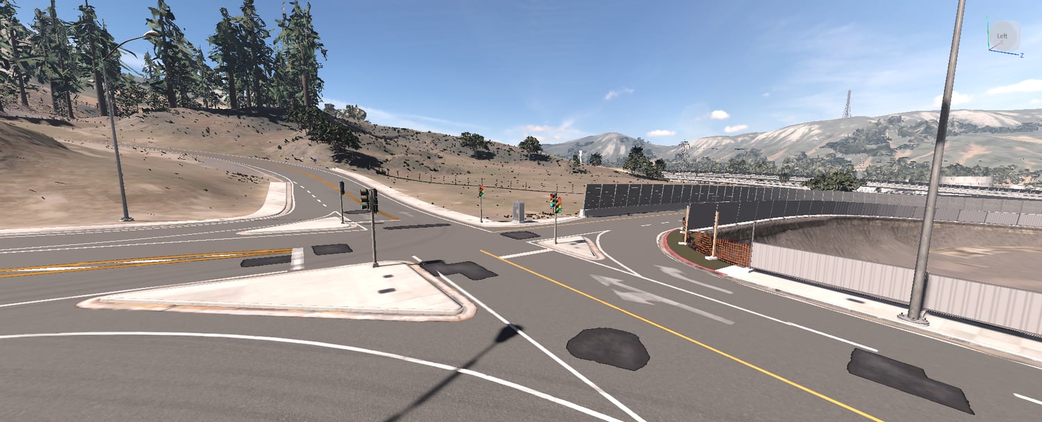 Detailed gas station roadside environment