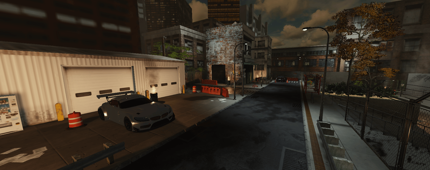 Detailed Roblox nighttime city district