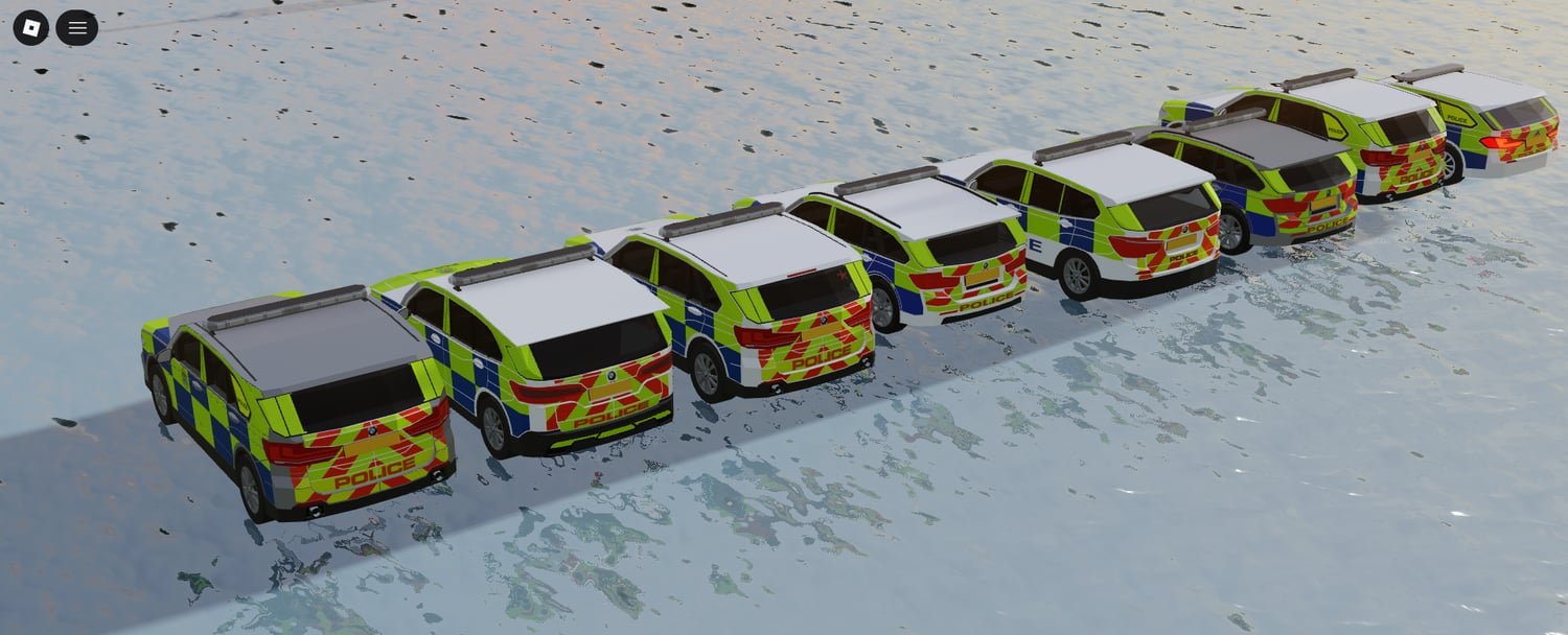 Blue yellow police vehicle pack