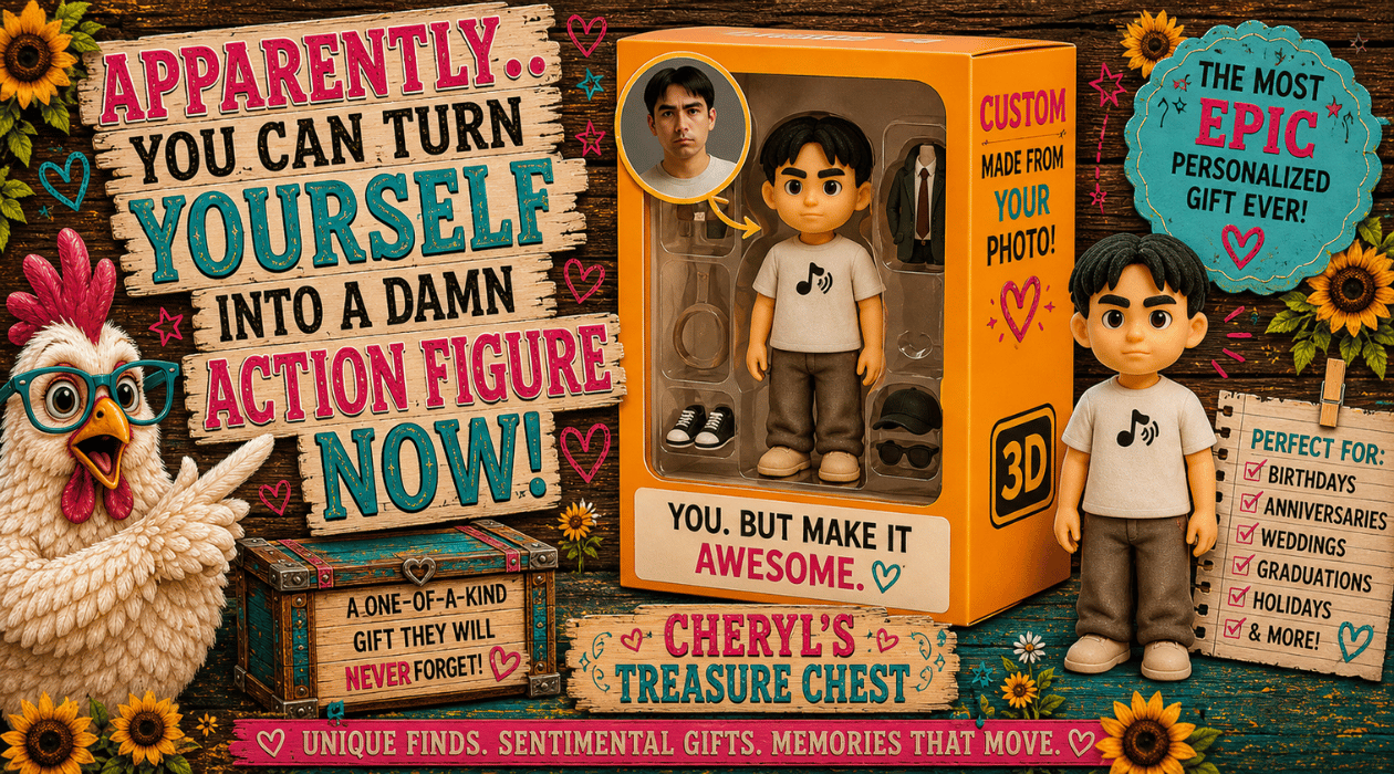 Custom 3D action figure created from a personal photo