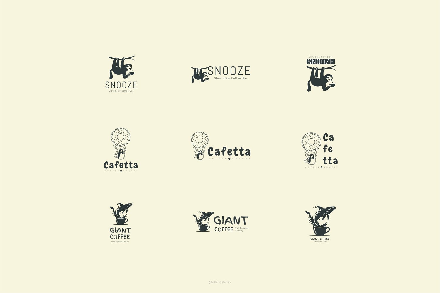 Coffee shop vector logo designs and logo mark variations