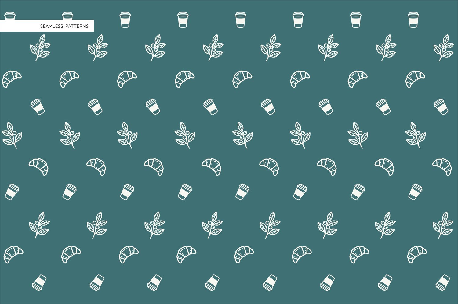 Seamless coffee shop vector pattern for packaging and background