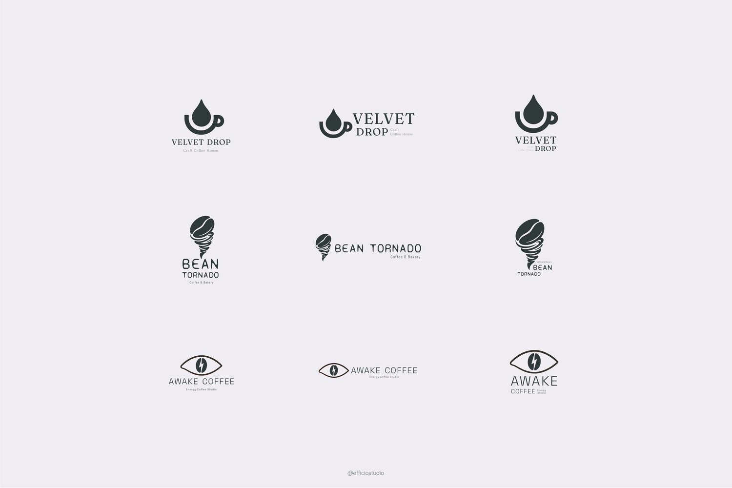 Coffee shop vector logos and branding templates set